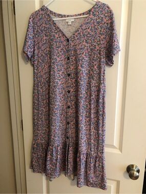 J. Jill Medium Floral Button Up Dress